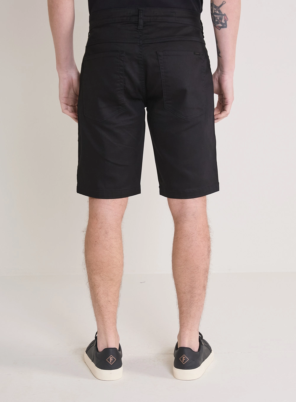 Bermuda Sarja Masculina Paul Slim Everblack Preto 4