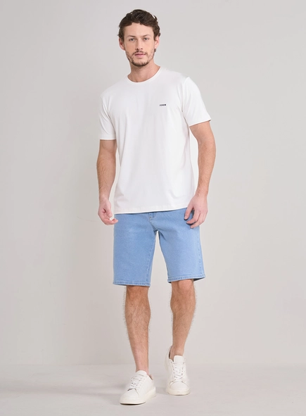 Bermuda Jeans Masculina Paul Slim Cintura Média