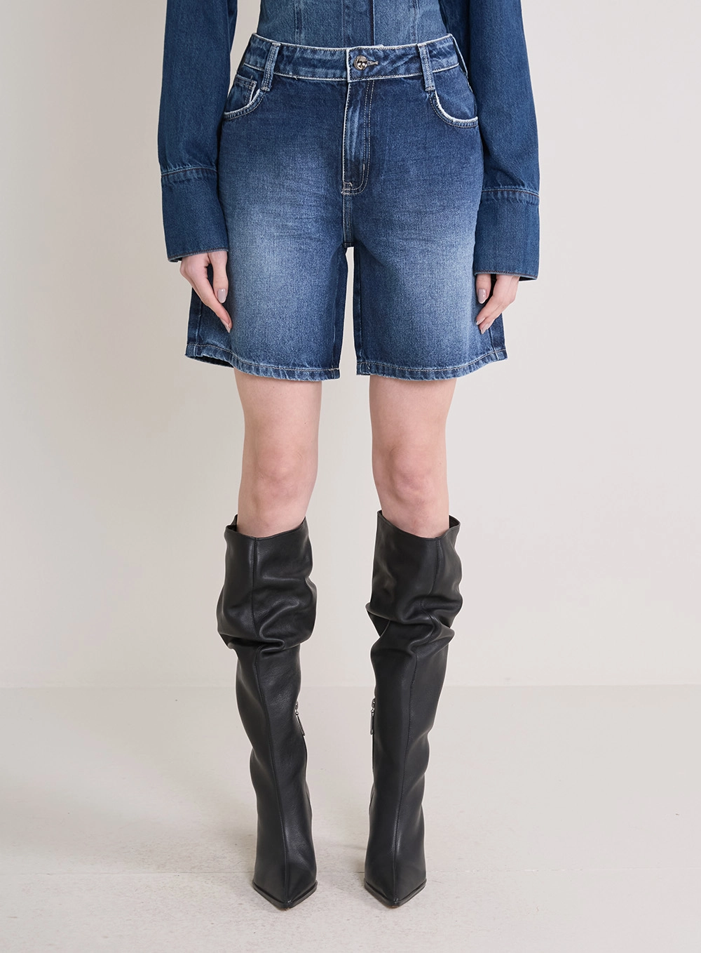 Bermuda Jeans Feminina - Raquel Índigo 2