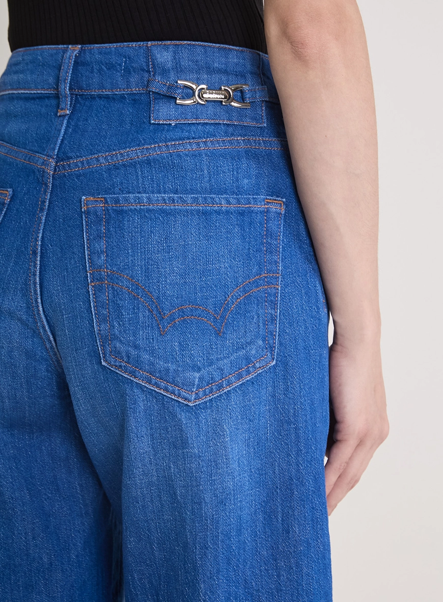 Bermuda Jeans Feminina Alongada Índigo