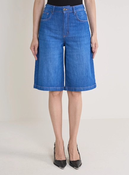 Bermuda Jeans Feminina Alongada