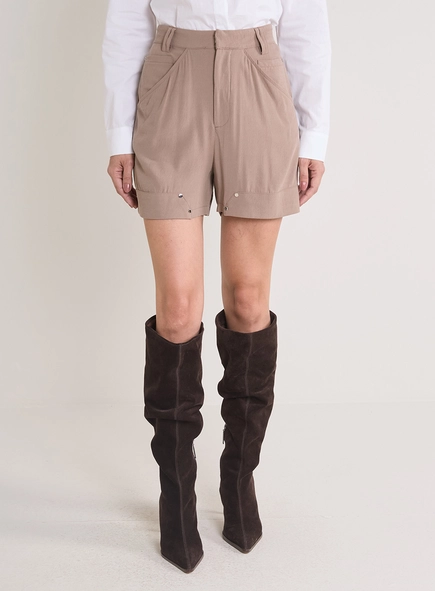 Short Alfaiataria Reto Cintura Média
