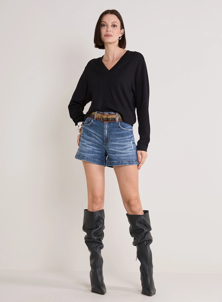 Short Jeans Com Cinto - Sofia Índigo