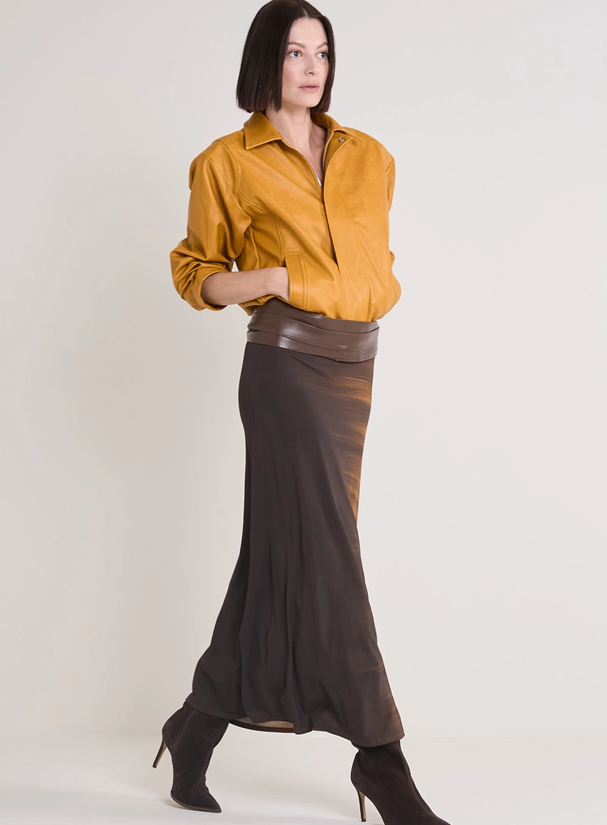Saia Longa Fluidez Golden Gradient Estampados