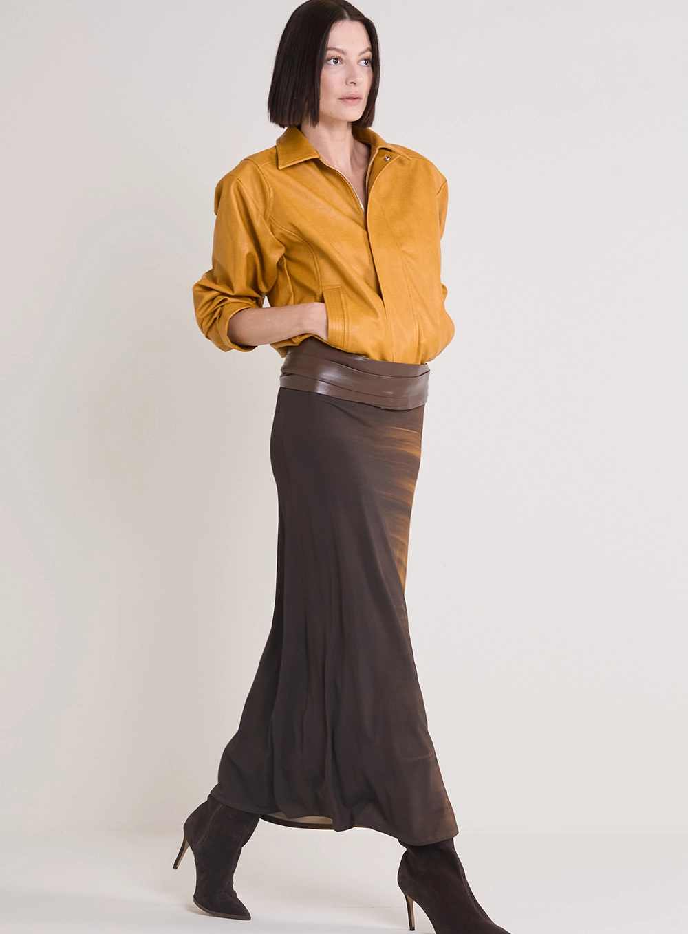 Saia Longa Fluidez Golden Gradient Estampados 1