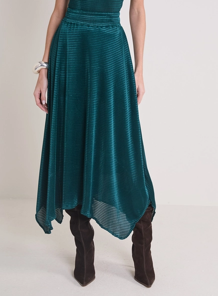 Saia Midi Com Barra Assimétrica