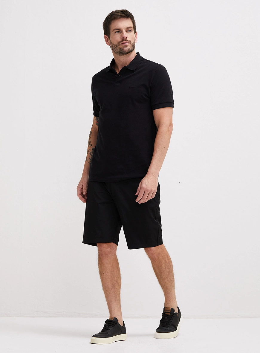 Polo Masculina Muscle Preto