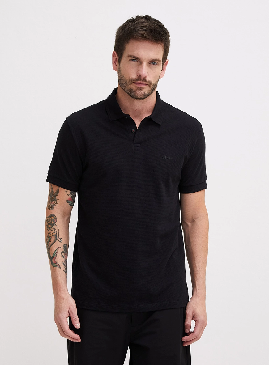 Polo Masculina Muscle Preto