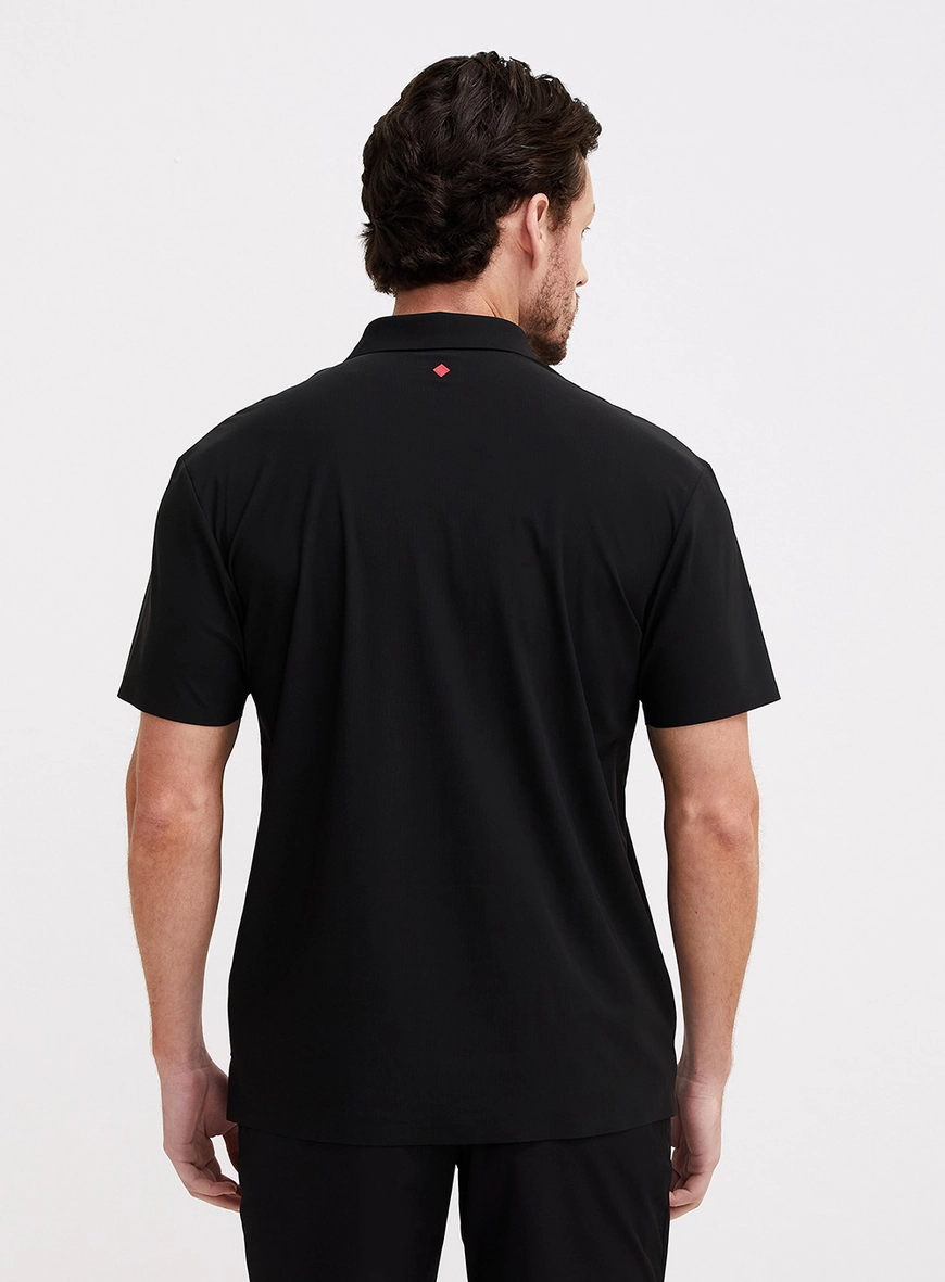 Polo Masculina Muscle Com Zíper Preto