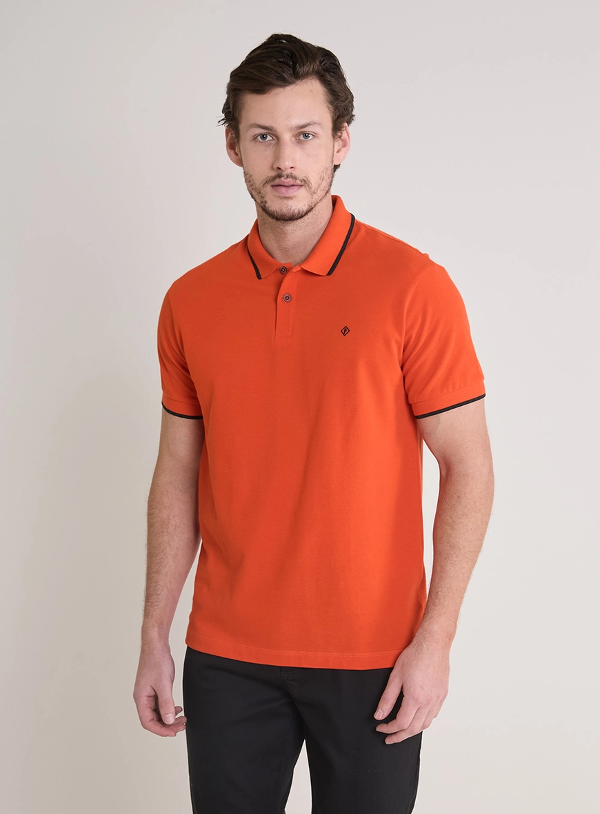 Polo Muscle Masculina Com Bordado Vermelho