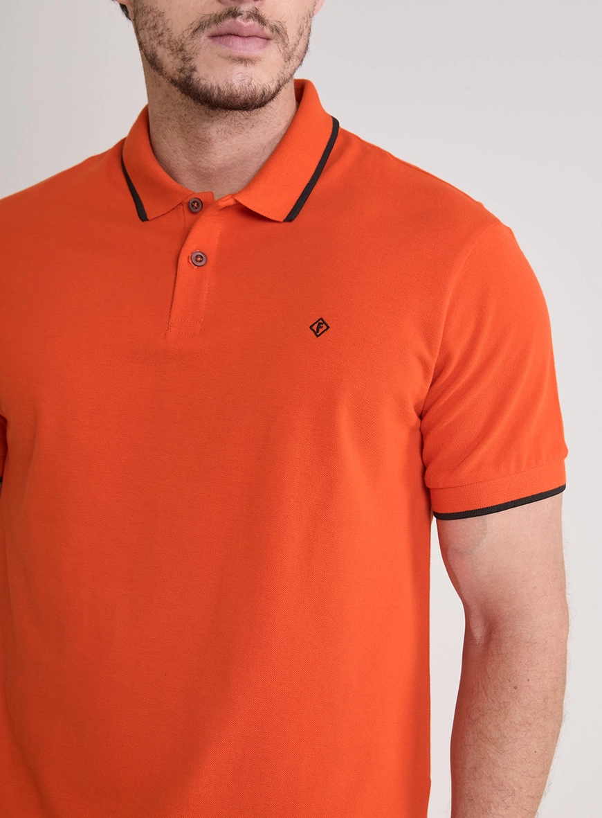 Polo Muscle Masculina Com Bordado Vermelho