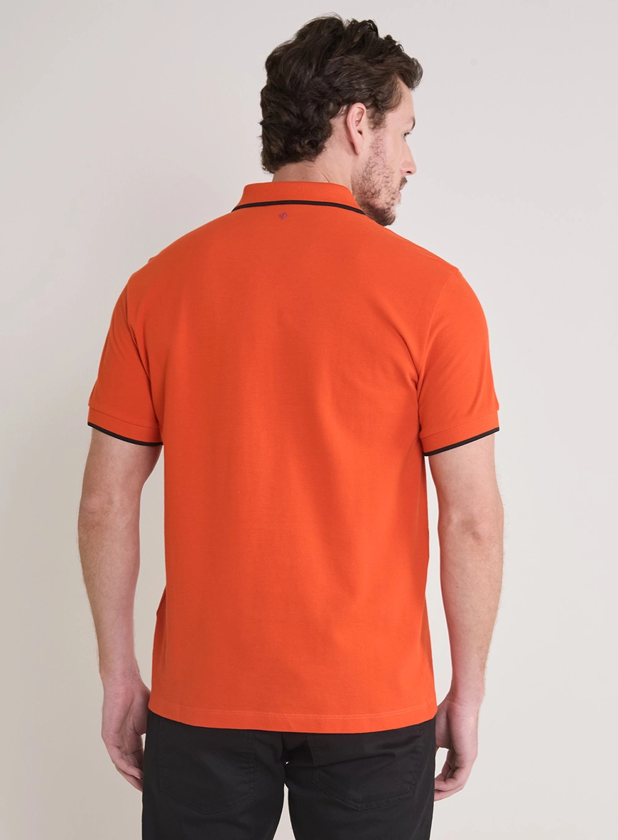 Polo Muscle Masculina Com Bordado Vermelho