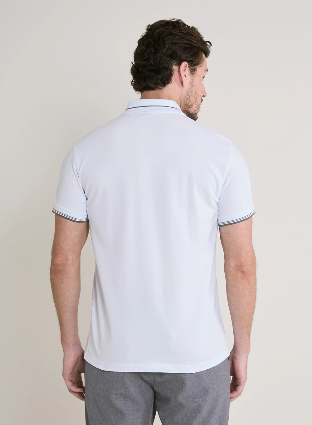 Polo Masculina Muscle Contrast Line Branco 3