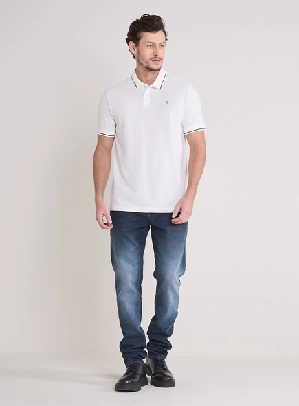 Polo Masculina Muscle Detalhe Na Gola