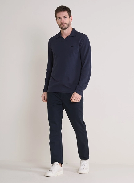 Polo Masculina Muscle Piquet Manga Longa