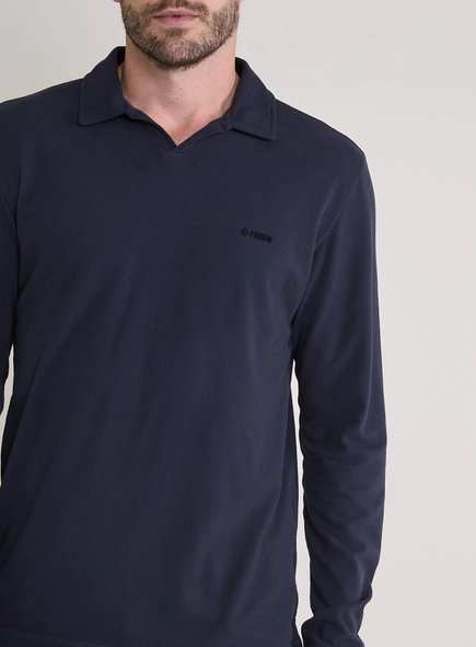 Polo Masculina Muscle Piquet Manga Longa