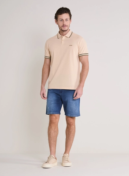 Polo Muscle Masculina Com Detalhe