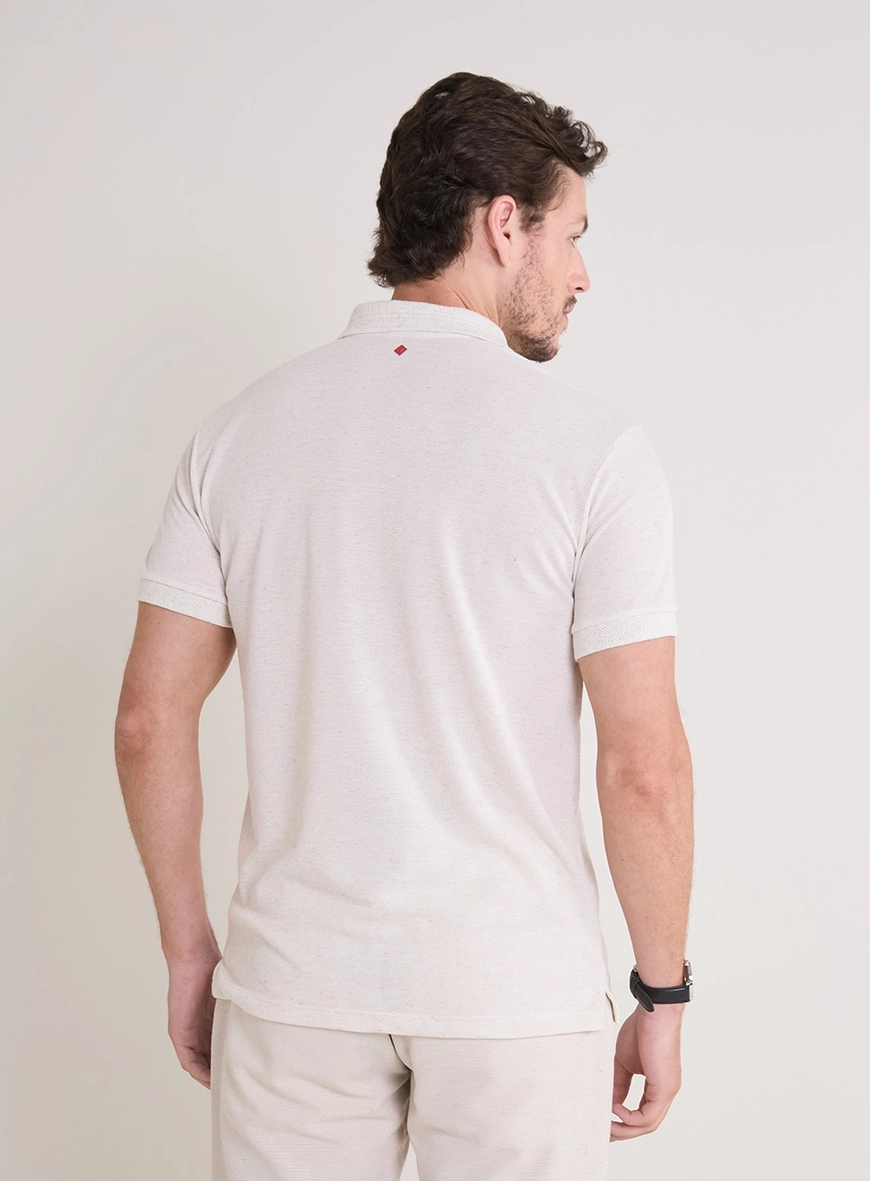 Polo Masculina Muscle Com Detalhe Bordado Off Shell