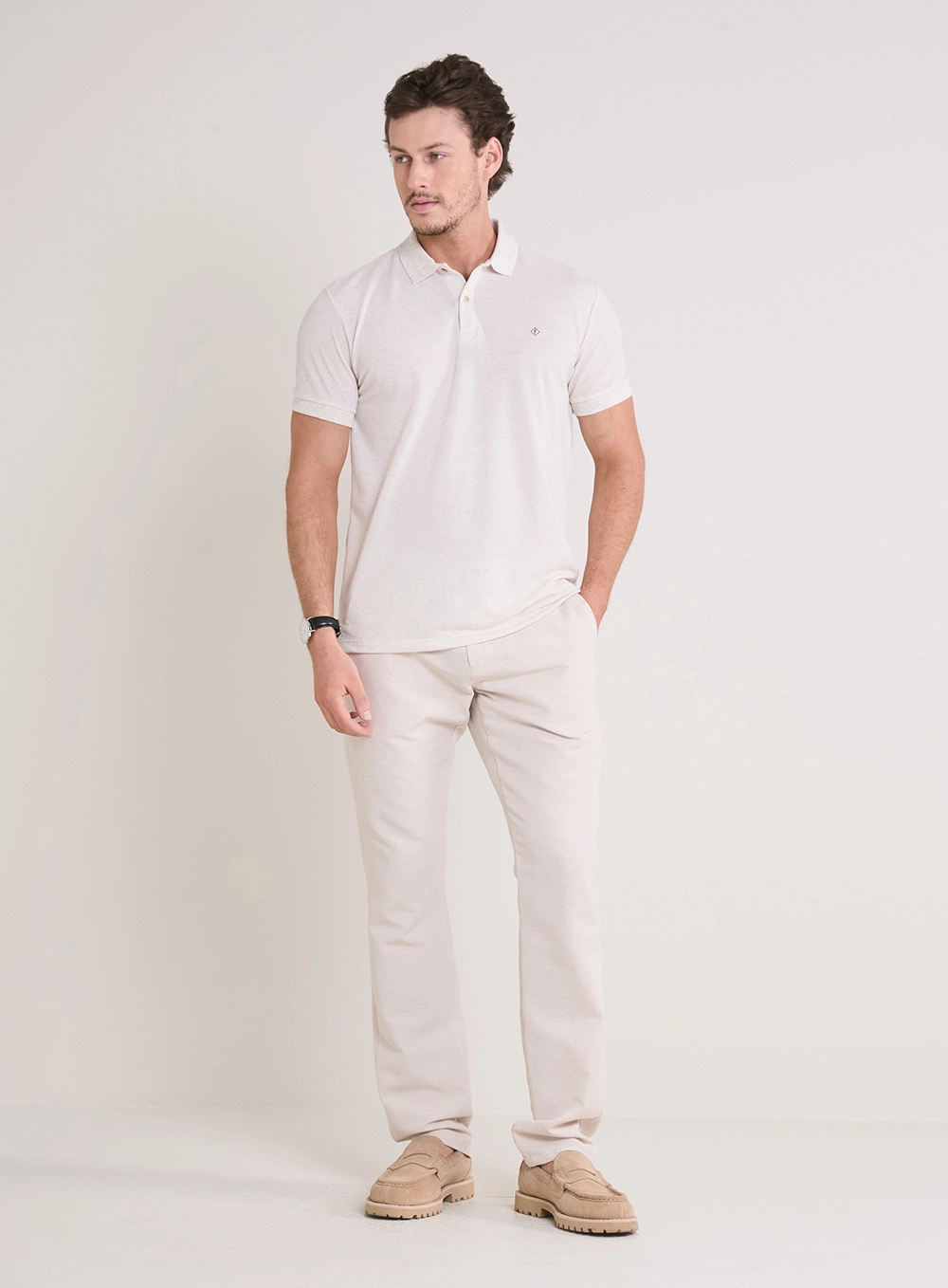 Polo Masculina Muscle Com Detalhe Bordado Off Shell 4