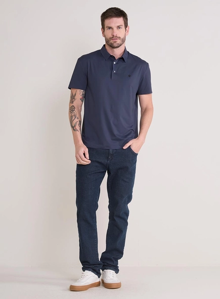 Polo Masculina Muscle Com Botão De Pressão