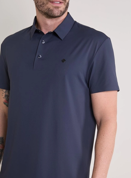 Polo Masculina Muscle Com Botão De Pressão
