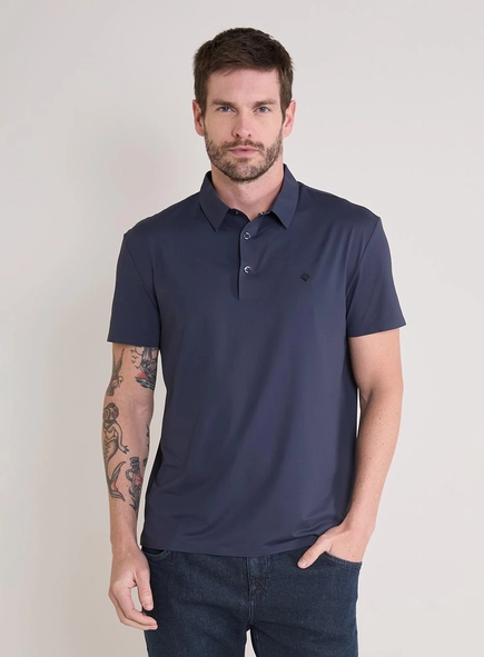 Polo Masculina Muscle Com Botão De Pressão