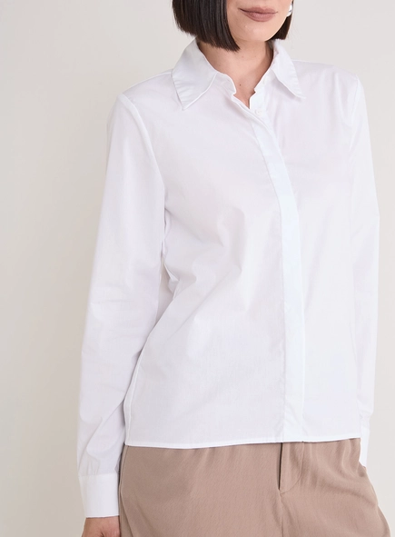 Camisa Feminina Manga Longa Acinturada