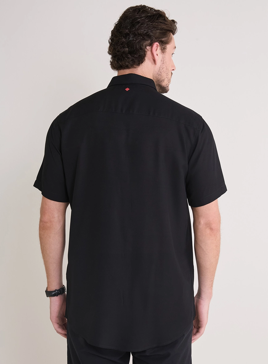 Camisa Masculina Relax Manga Curta Preto