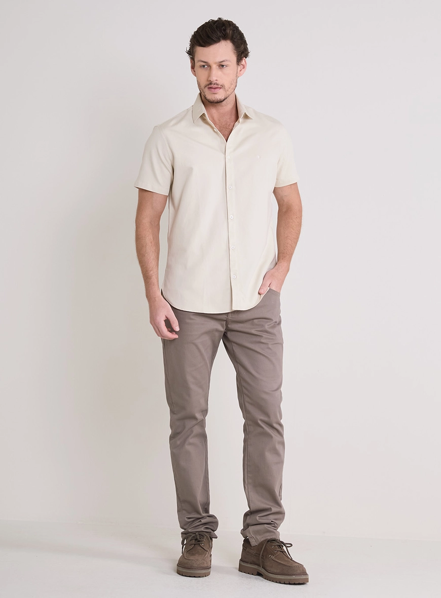 Camisa Masculina St Barths Manga Curta Off Shell
