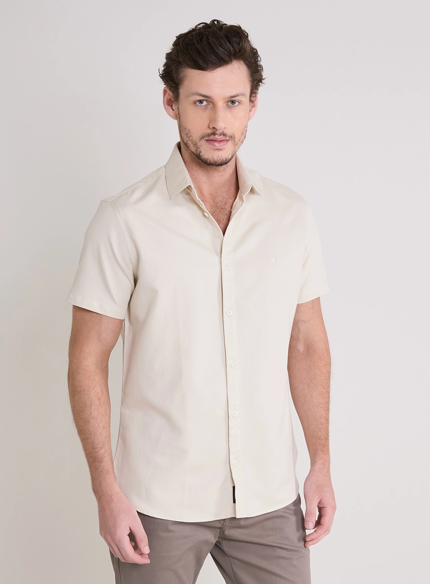 Camisa Masculina St Barths Manga Curta Off Shell