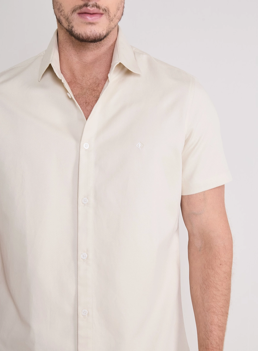 Camisa Masculina St Barths Manga Curta Off Shell