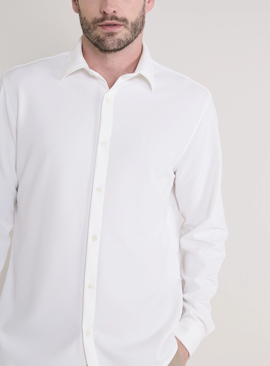 Camisa Masculina Slim Fit Off Shell