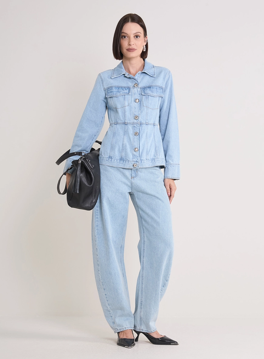 Jaqueta Jeans Feminina Trucker Índigo