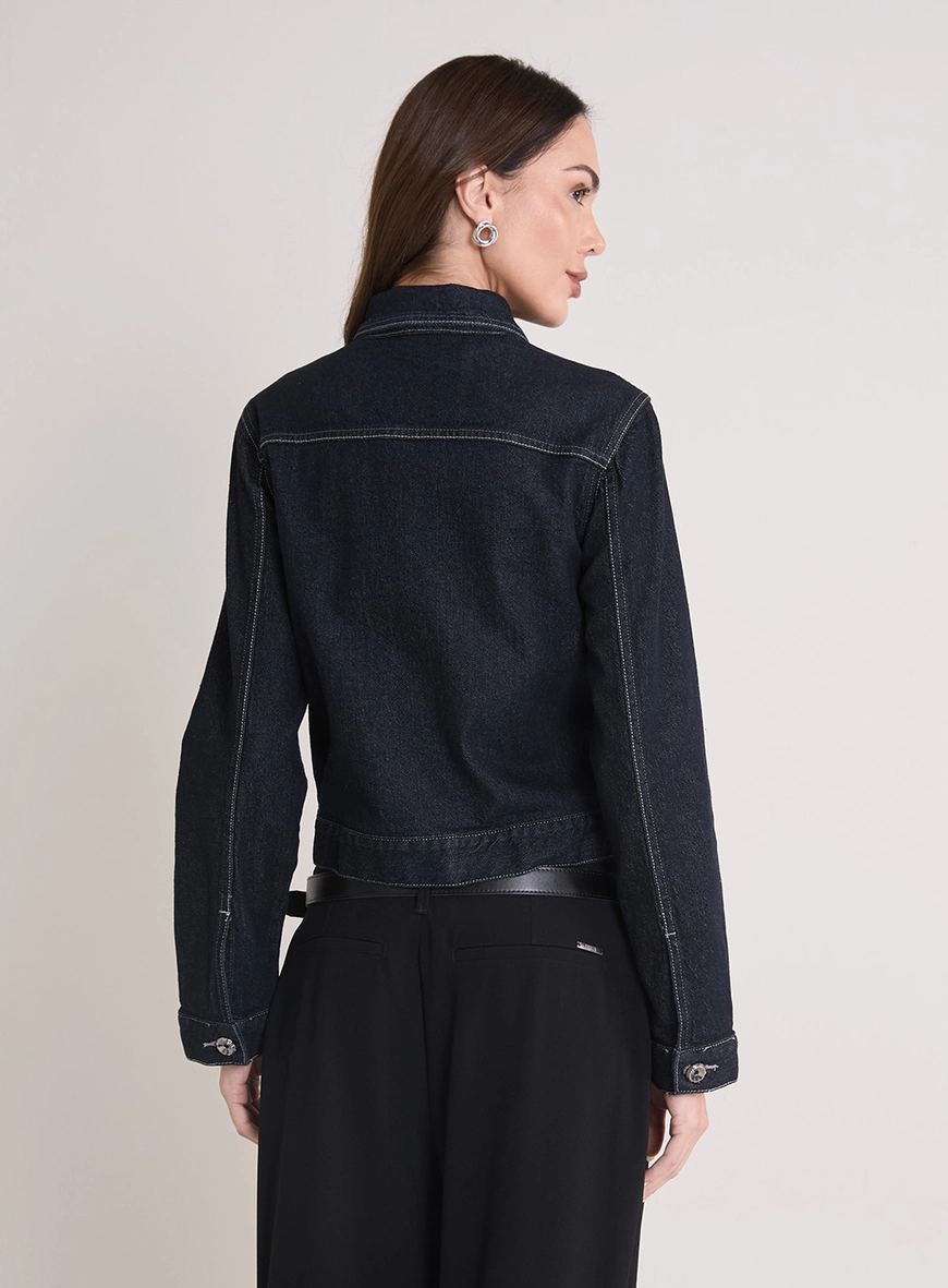 Jaqueta Jeans Feminina Trucker Índigo