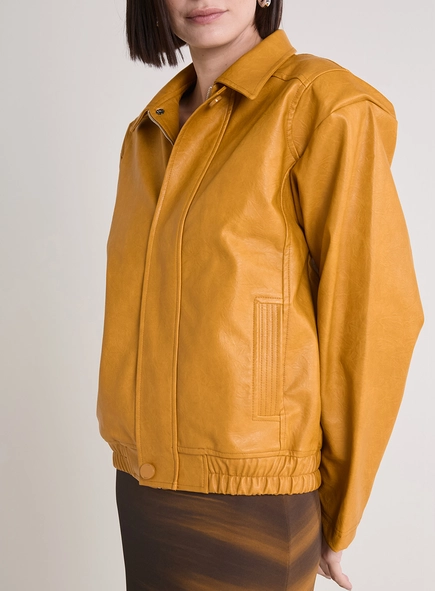 Jaqueta Feminina Pu Estilo Bomber