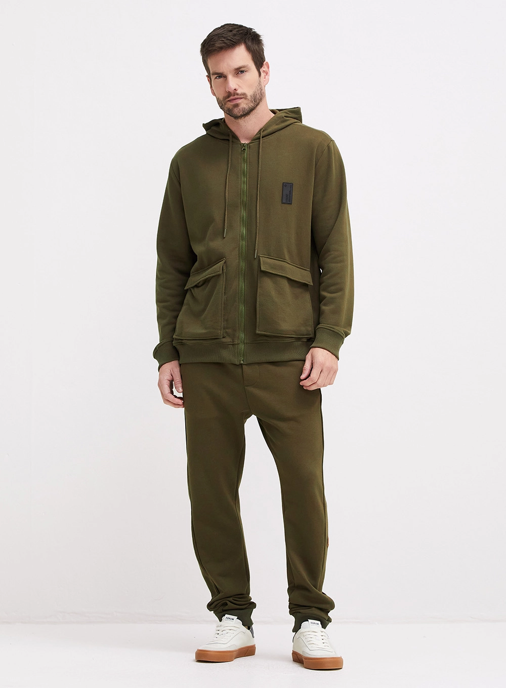 Jaqueta Moletom Masculina New Comfort Com Capuz Verde 1