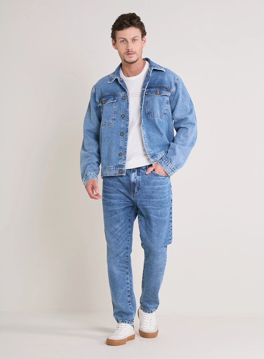 Jaqueta Jeans Masculina Slim Índigo