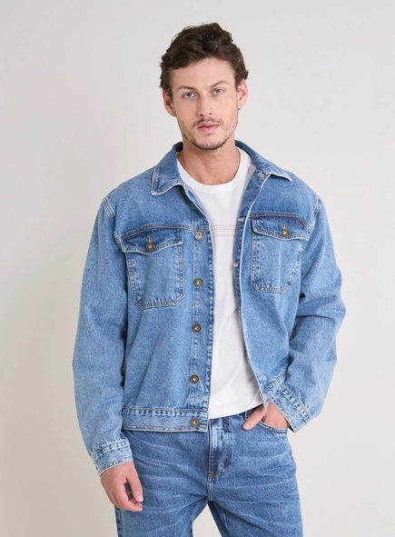 Jaqueta Jeans Masculina Slim