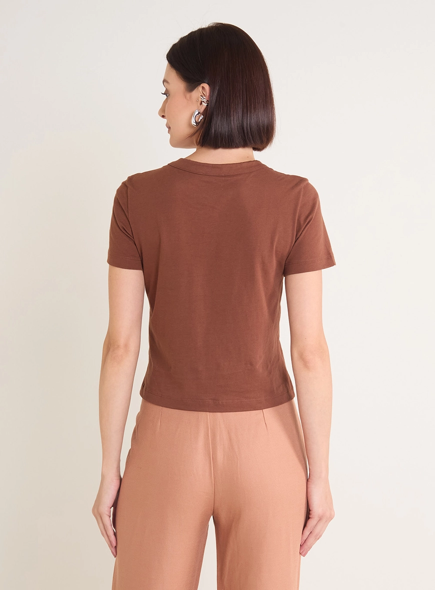 Camiseta Feminina Básica - Fran Marrom