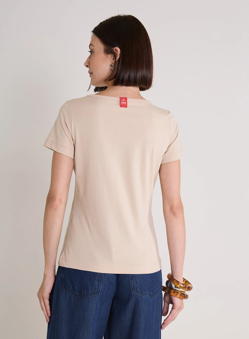 Camiseta Feminina Básica - Kelly Bege