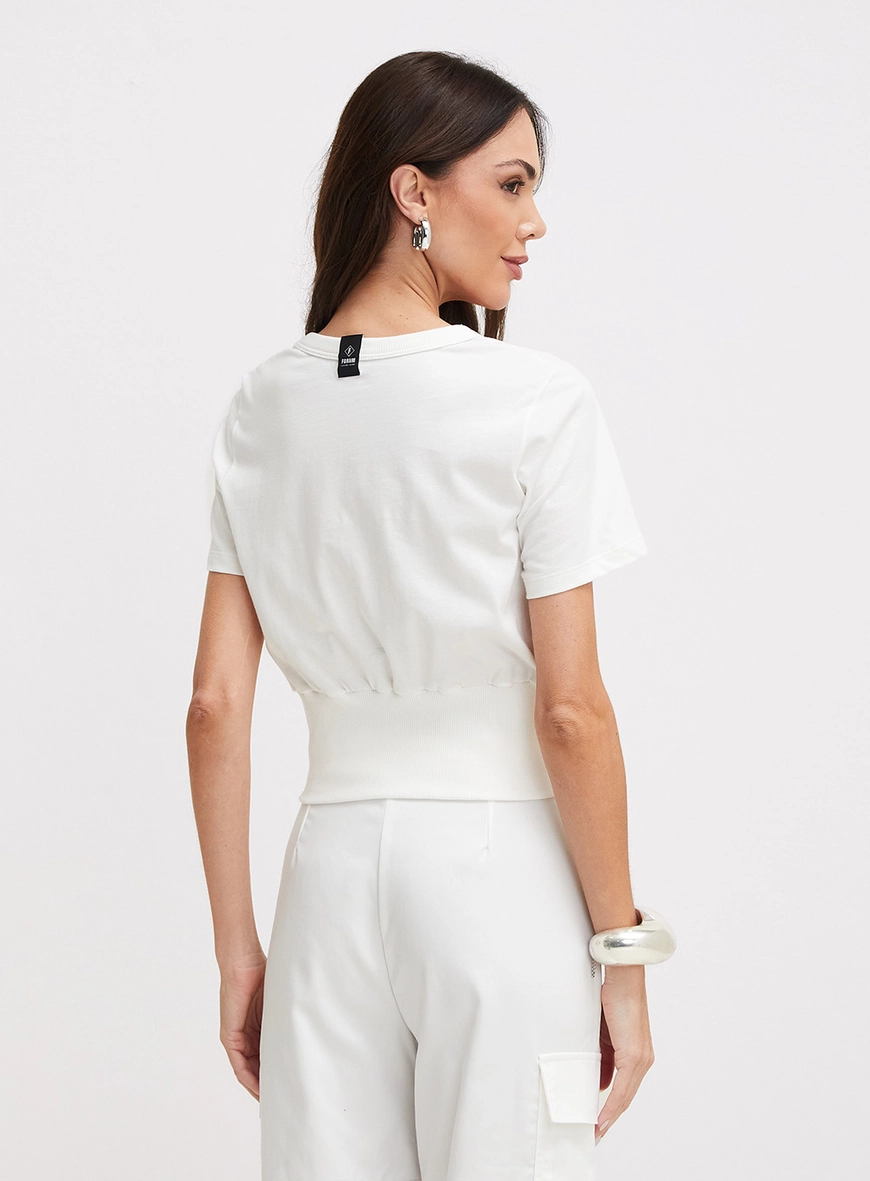 Camiseta Feminina Básica Barra Larga Off Shell