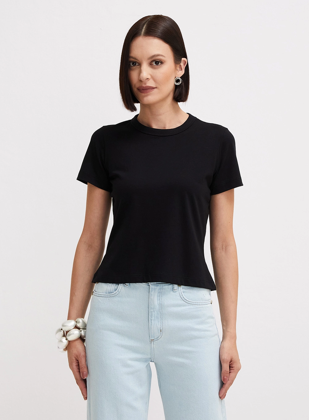 Camiseta Feminina Básica - Fran Preto 1