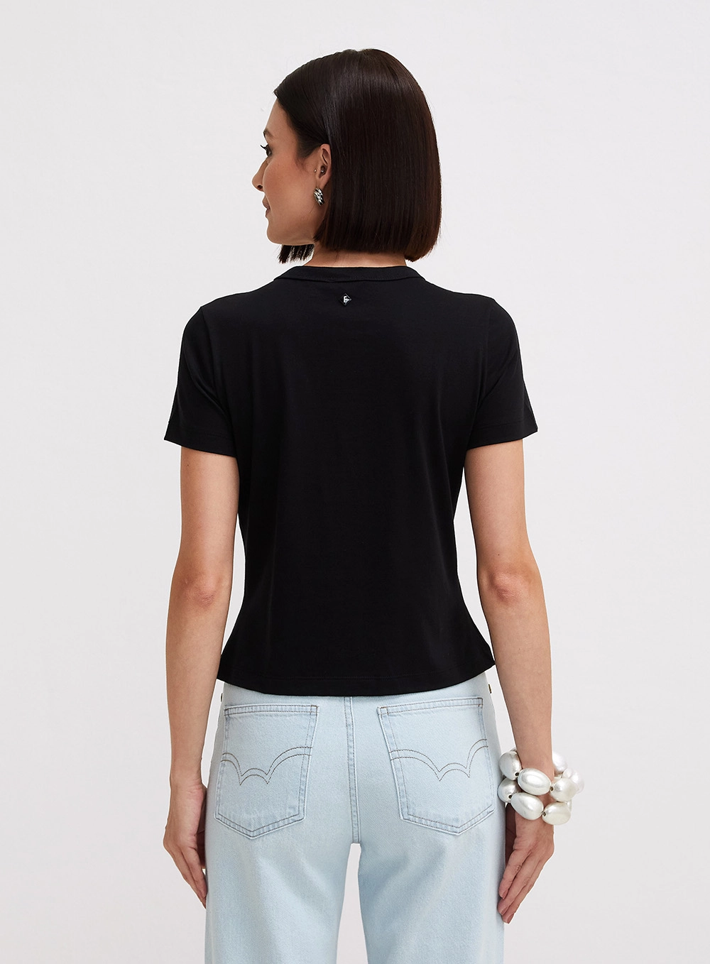 Camiseta Feminina Básica - Fran Preto 3