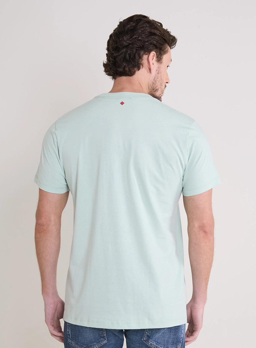 Camiseta Masculina New Slim Com Estampa Verde