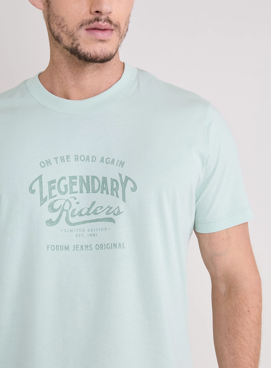Camiseta Masculina New Slim Com Estampa Verde