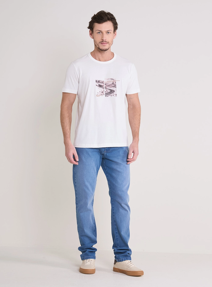 Camiseta Masculina New Slim Estampa Off Shell