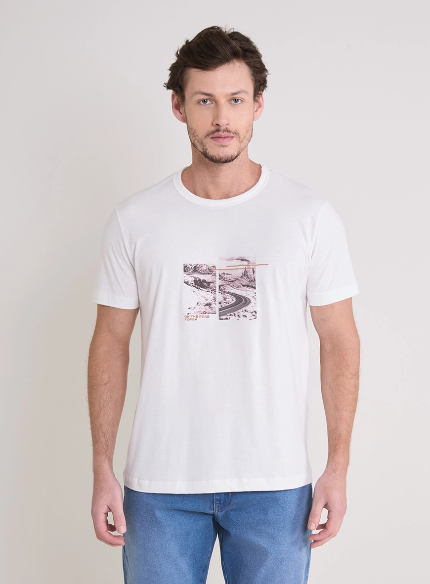 Camiseta Masculina New Slim Estampa Off Shell