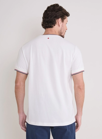 Camiseta Masculina New Slim Com Detalhes