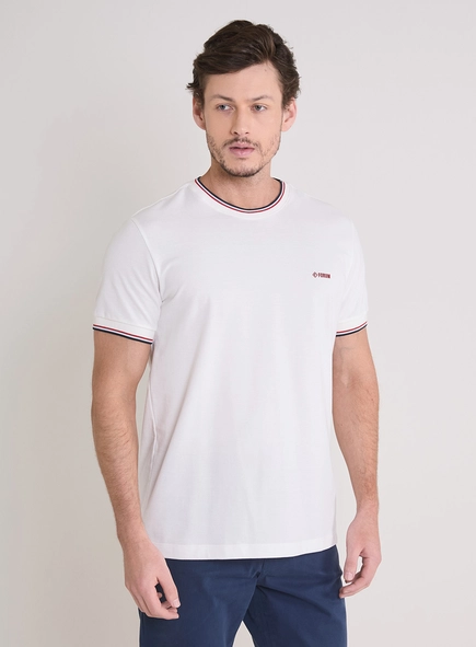 Camiseta Masculina New Slim Com Detalhes
