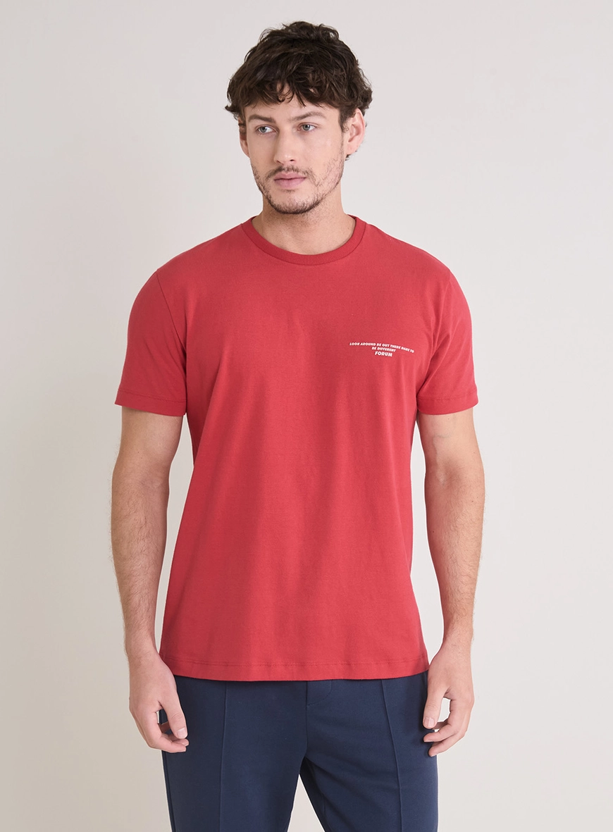 Camiseta Masculina New Slim Keep Ready Vermelho